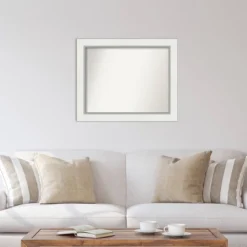 34" X 28" Non-Beveled Eva White Silver Wall Mirror - Amanti Art -Adesso Store GUEST bf7efe10 8fcd 4753 adeb 8d9a319009af