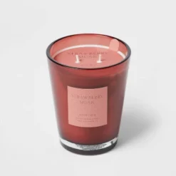 Colored Vase Glass With Dustcover Strawberry Musk Candle Red - Threshold™ -Adesso Store GUEST bff6ffbf c36a 4e82 a556 ba31fee10532