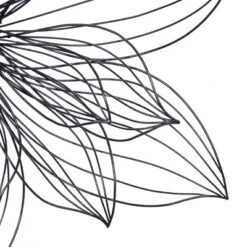 Modern Metal Floral 3D Wire Wall Decor With Crystal Embellishments Black - Olivia & May -Adesso Store GUEST c016bd1a 6c59 4007 9ce2 070fa5257114