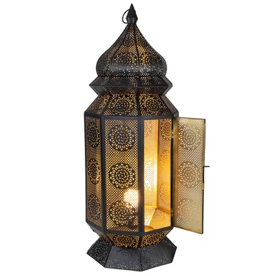 Northlight 29.5" Black And Gold Moroccan Style Lantern Floor Lamp 2 Northlight 29.5" Black And Gold Moroccan Style Lantern Floor Lamp - Image 2
