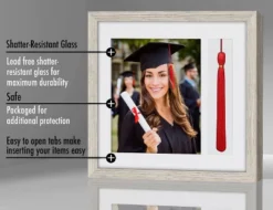 Americanflat 13x13 Graduation Frame With Tempered Shatter-resistant Glass - 2 Opening Mat Displays 8"x10" Diploma Or Certificate And Tassle - Available In A Variety Of Colors -Adesso Store GUEST c0357a9e 87a7 45fc 88f0 bf3c77d8edc7