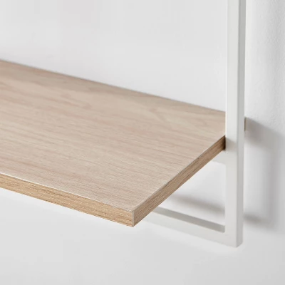 4pc Framed Wall Shelf Set White/Maple - Danya B. 6 4pc Framed Wall Shelf Set White/Maple - Danya B. - Image 6