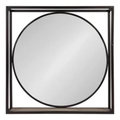 24" X 4" McCauley Decorative Metal Mirror With Shelf Bronze - Kate And Laurel