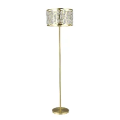 63" Cleo Glam Gold Metal And Faceted Crystal Drum Shade Floor Lamp - River Of Goods -Adesso Store GUEST c489b6a5 8c9b 41a4 8bf0 8422070934b0