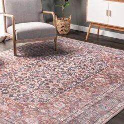 NuLOOM Darcey Machine Washable Traditional Floral Medallion Area Rug -Adesso Store GUEST c4ea169b c5ef 4a6c 8da0 6dc4d1d99593