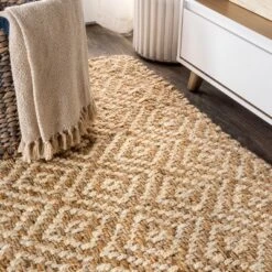 Hira Hand Woven Diamond Chunky Jute Area Rug - JONATHAN Y -Adesso Store GUEST c6249746 8ca0 467f 9192 db1018765093