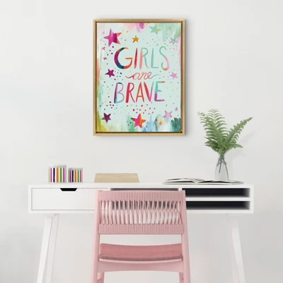 18" X 24" Sylvie Girls Are Brave Framed Canvas Wall Art By Ettavee Gold - Kate And Laurel 5 18" X 24" Sylvie Girls Are Brave Framed Canvas Wall Art By Ettavee Gold - Kate And Laurel - Image 5
