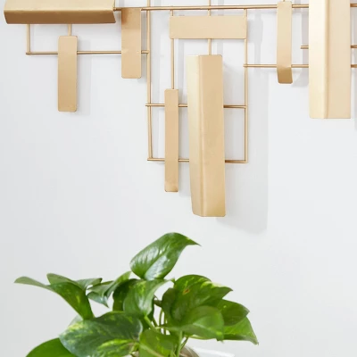 Contemporary Metal Abstract Wall Decor Gold - CosmoLiving By Cosmopolitan 1 Contemporary Metal Abstract Wall Decor Gold - CosmoLiving By Cosmopolitan