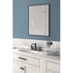 18.7" X 24.7" Rhodes Rectangle Wall Mirror Black - Kate & Laurel All Things Decor -Adesso Store GUEST c7e7ee73 618e 41af a8c6 75587a66c9ef