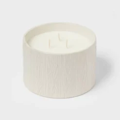 Textured Straight Side Ceramic Vanilla Pumpkin Candle White - Threshold™ -Adesso Store GUEST c83f7ca8 e5f6 4819 98d2 08162f587614