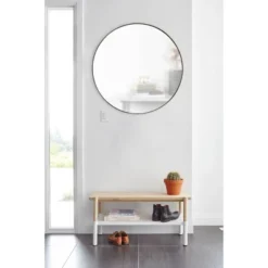 34" Hubba Round Wall Mirror Titanium - Umbra -Adesso Store GUEST c903237f 626c 4e45 995b 30dc55a5948f