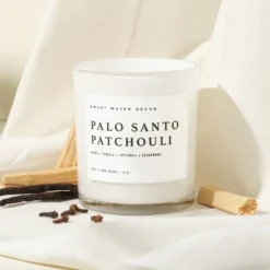 Sweet Water Decor Palo Santo Patchouli 11oz White Jar Soy Candle -Adesso Store GUEST cac91151 1eaa 4d03 992b e137cd335abf
