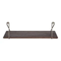 24" X 8" Palone Wood And Metal Decorative Wall Shelf Gray - Kate & Laurel All Things Decor -Adesso Store GUEST cc3dc5cf 1c05 4dfb a763 c8963f2afba3