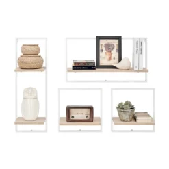 4pc Framed Wall Shelf Set White/Maple - Danya B. 20 4pc Framed Wall Shelf Set White/Maple - Danya B. -Adesso Store GUEST cca05d15 2b86 4684 9483 80202d8dbd90