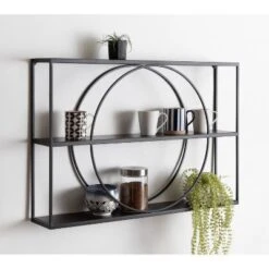 36" X 24" Pirzada Geometric Wall Shelf Black - Kate & Laurel All Things Decor -Adesso Store GUEST cd7a4802 fcdd 4c6a bdd6 dd332bb3c483