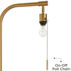 Possini Euro Design Volta Modern Floor Lamp With Tray Table 66" Tall Brass USB Charging Port White Drum Shade For Living Room Bedroom Office House -Adesso Store GUEST cd9f36f6 ee3c 4993 b47f 80103c0383b4