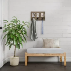 Wall Picture Collage With 3 Hanging Hooks- Wall Mounted Photo Frame Decor With Rustic Wood Look, Holds 4x6 Pictures By Hastings Home -Adesso Store GUEST ce2e4dd0 6c94 493a ae5f 5b6503c8c9df