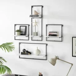 4pc Framed Wall Shelf Set White - Danya B. -Adesso Store GUEST d09ad217 79ec 449c b597 3563da2b61f1