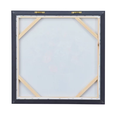 Canvas Floral Handmade Bouquet Framed Wall Art With Silver Frame Blue - Olivia & May 2 Canvas Floral Handmade Bouquet Framed Wall Art With Silver Frame Blue - Olivia & May - Image 2