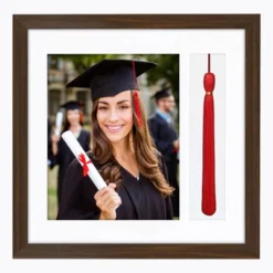 Americanflat 13x13 Graduation Frame With Tempered Shatter-resistant Glass - 2 Opening Mat Displays 8"x10" Diploma Or Certificate And Tassle - Available In A Variety Of Colors -Adesso Store GUEST d0ed36d7 d586 4550 baa6 cb8c7bd371a6