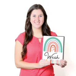 Big Dot Of Happiness Hello Rainbow - Boho Kids Bathroom Rules Wall Art - 7.5 X 10 Inches - Set Of 3 Signs - Wash, Brush, Flush -Adesso Store GUEST d19b44a4 0240 4db4 9c36 cd33bf9864c8