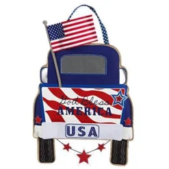 Evergreen Indoor Outdoor Patriotic 4th Of July Bundle Set Of 4 - Door Hanger Door Decor Truck Sassafras Doormat Frame And Sassafras Insert -Adesso Store GUEST d335590c 72aa 4c6d a48a 5dd2fd39ac3b