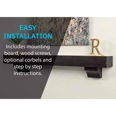 Mantels Direct Breckenridge Rustic Distressed Wood Fireplace Mantel Wall Shelf 4 Mantels Direct Breckenridge Rustic Distressed Wood Fireplace Mantel Wall Shelf - Image 4