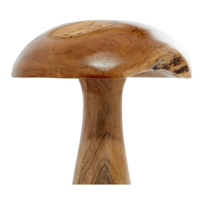 Set Of 3 Teak Wood Mushroom Handmade Live Edge Sculpture With Natural Smooth Finish Brown - Olivia & May 6 Set Of 3 Teak Wood Mushroom Handmade Live Edge Sculpture With Natural Smooth Finish Brown - Olivia & May - Image 6
