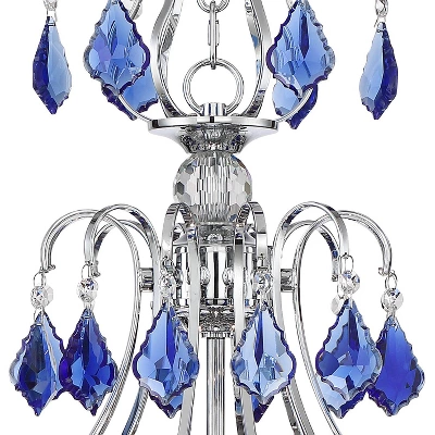 Vienna Full Spectrum Alpine Chrome Chandelier 26" Wide French Blue Crystal 6-Light Fixture For Dining Room House Foyer Kitchen Island Entryway Bedroom 3 Vienna Full Spectrum Alpine Chrome Chandelier 26" Wide French Blue Crystal 6-Light Fixture For Dining Room House Foyer Kitchen Island Entryway Bedroom - Image 3