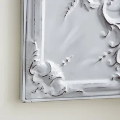 Metal Scroll Wall Decor With Embossed Details White - Olivia & May -Adesso Store GUEST d41b0ff4 660a 4f4f 84c0 e20199dd94cc
