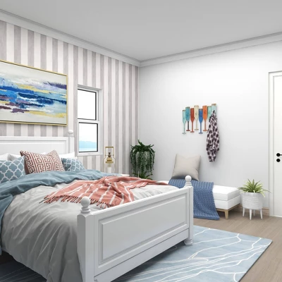 Metal Paddle Indoor Outdoor Distressed Oar Shaped 8 Hooks Wall Hook - Olivia & May 3 Metal Paddle Indoor Outdoor Distressed Oar Shaped 8 Hooks Wall Hook - Olivia & May - Image 3