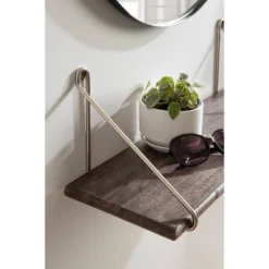 24" X 8" Palone Wood And Metal Decorative Wall Shelf Gray - Kate & Laurel All Things Decor -Adesso Store GUEST d774992e 6060 4a25 9fda 85db351b321a