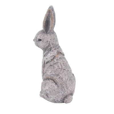 20" X 11" Magnesium Oxide Country Rabbit Garden Sculpture Gray - Olivia & May 6 20" X 11" Magnesium Oxide Country Rabbit Garden Sculpture Gray - Olivia & May - Image 6