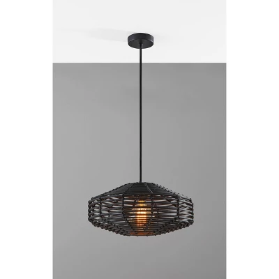 7" Kingston Pendant Ceiling Light Black - Adesso 1 7" Kingston Pendant Ceiling Light Black - Adesso
