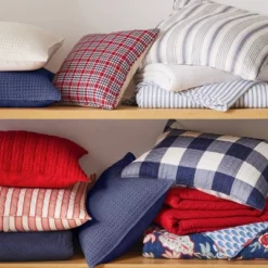 Mills Waffle Navy Square Pillow - Levtex Home -Adesso Store GUEST d9d0f0b5 a630 4153 b5e1 c65b4f99423e