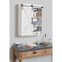 Modern Farmhouse Decorative Wood Wall Storage Rustic White - Kate & Laurel All Things Decor -Adesso Store GUEST db436556 a462 4928 a441 56deb28c6bc8