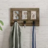 Wall Picture Collage With 3 Hanging Hooks- Wall Mounted Photo Frame Decor With Rustic Wood Look, Holds 4x6 Pictures By Lavish Home