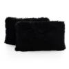 Cheer Collection Super Soft Shaggy Long Hair Throw Pillows Set Of 2