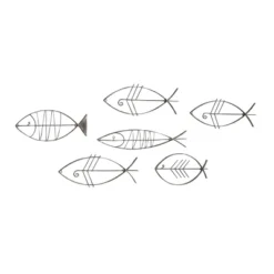 Set Of 6 Metal Fish Indoor Outdoor Wire Wall Decors Black - Olivia & May -Adesso Store GUEST dc19e77f 3ac6 4f61 8dc4 c33800f09e30