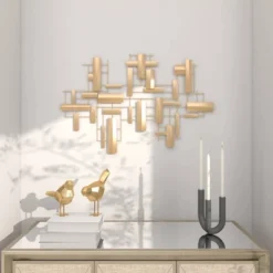 Contemporary Metal Abstract Wall Decor Gold - CosmoLiving By Cosmopolitan 18 Contemporary Metal Abstract Wall Decor Gold - CosmoLiving By Cosmopolitan -Adesso Store GUEST ddbb3034 de44 4aec 8bdf a61ac8f449f4