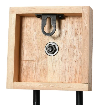 Round Metal Framed Wall Mirror With Wood/Metal Bracket Black - Storied Home 7 Round Metal Framed Wall Mirror With Wood/Metal Bracket Black - Storied Home - Image 7