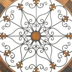 Wood Scroll Arabesque Wall Decor With Metal Fleur De Lis Relief Brown - Olivia & May 20 Wood Scroll Arabesque Wall Decor With Metal Fleur De Lis Relief Brown - Olivia & May -Adesso Store GUEST ded3ccd3 df04 4622 8a57 a99a32f936e2