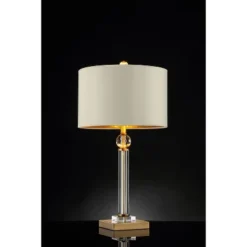 29.5" Traditional Metal Table Lamp With Crystal Accents Gold - Ore International