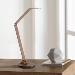 Possini Euro Design Magnum Modern Desk Lamp 36" Tall French Bronze Brown Metal LED Adjustable For Bedroom Living Room Bedside Nightstand Office House