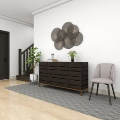 Metal Plate Overlapping Perforated Wall Decor Black - Olivia & May -Adesso Store GUEST e272018c 85cc 4c39 835c 3ce6b0ab7caf