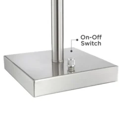 360 Lighting Andre Modern Table Lamps Set Of 2 With Square Risers 28 1/4" Tall Silver Metal USB And AC Power Outlet In Base White Drum Shade For Desk -Adesso Store GUEST e33509e6 d6cc 4c9f a078 1c5e397ed771