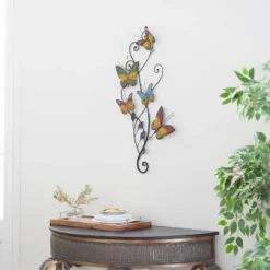 29" X 15" Iron Eclectic Butterfly Wall Décor - Olivia & May