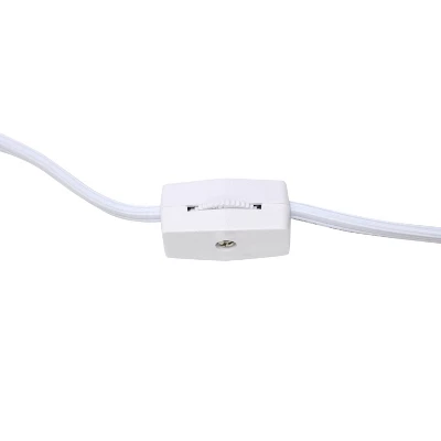 11.61" Tall Ruffled Capsule Bedside Table Desk Lamp With White Drum Fabric Shade Silver - Simple Designs 2 11.61" Tall Ruffled Capsule Bedside Table Desk Lamp With White Drum Fabric Shade Silver - Simple Designs - Image 2