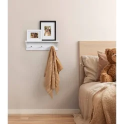 18" X 5" Adlynn Decorative Wall Shelf With Pegs White - Kate & Laurel All Things Decor 12 18" X 5" Adlynn Decorative Wall Shelf With Pegs White - Kate & Laurel All Things Decor -Adesso Store GUEST e5e7dca0 d2b4 45a2 aed5 8d966e0a6266