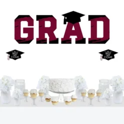 Big Dot Of Happiness Maroon Graduation Party Decor - Vinyl Wall Decals - Grad -Adesso Store GUEST e6235f94 4cd5 4664 93b7 b2fb88894e96